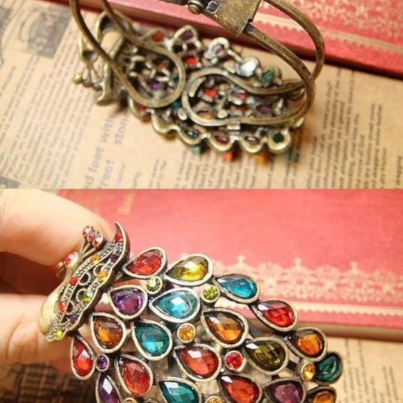 Rainbow Peacock Bangle Bracelet Jewelry 458-BB - Picture 5 of 8